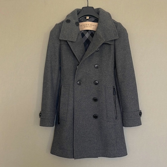 Burberry Brit Funnel Neck Wool Cashmere Trench Coat - Picture 3 of 9